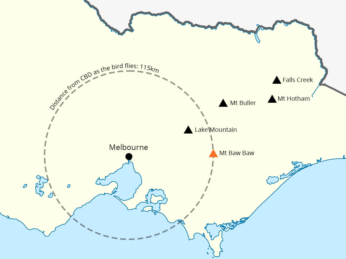 A map of victoria's ski resorts